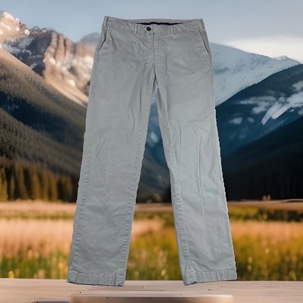 Canali Mens Light Gray Chino Pants fits 34*31 *READ Desc* Made in Italy Cotton